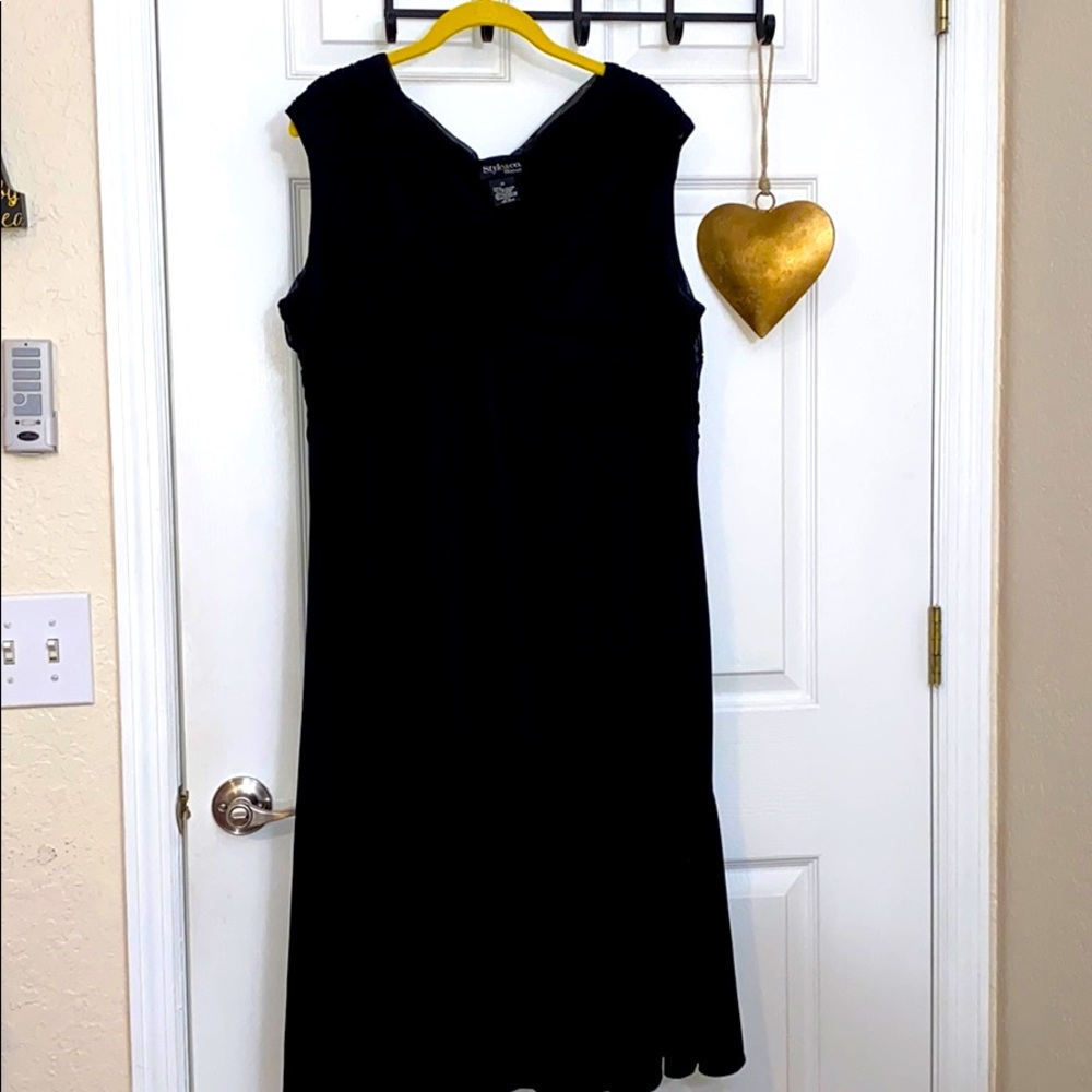 Style & Company Black long dress with lace front